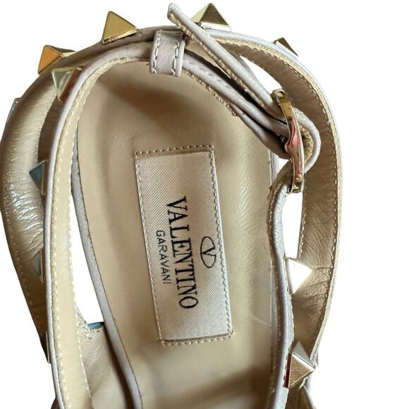 Valentino Garavani Rockstud Blue Ciel Leather T Ankle Strap Pumps EU 38 US 8 - Picture 11 of 14